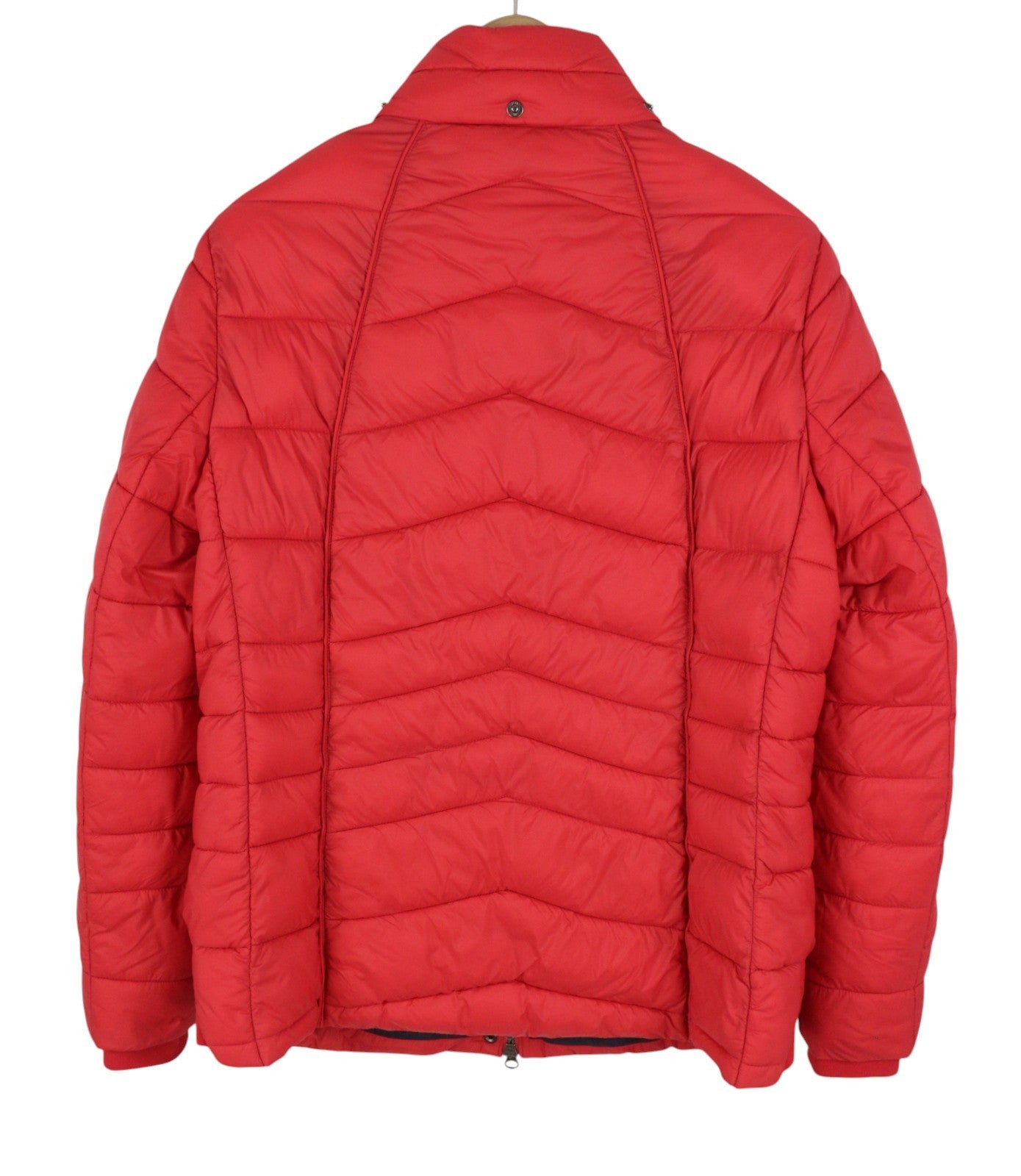 BARBOUR Bernera Quilt Women Jacket EU42 XL Red Fibre Down Filled Full Zip