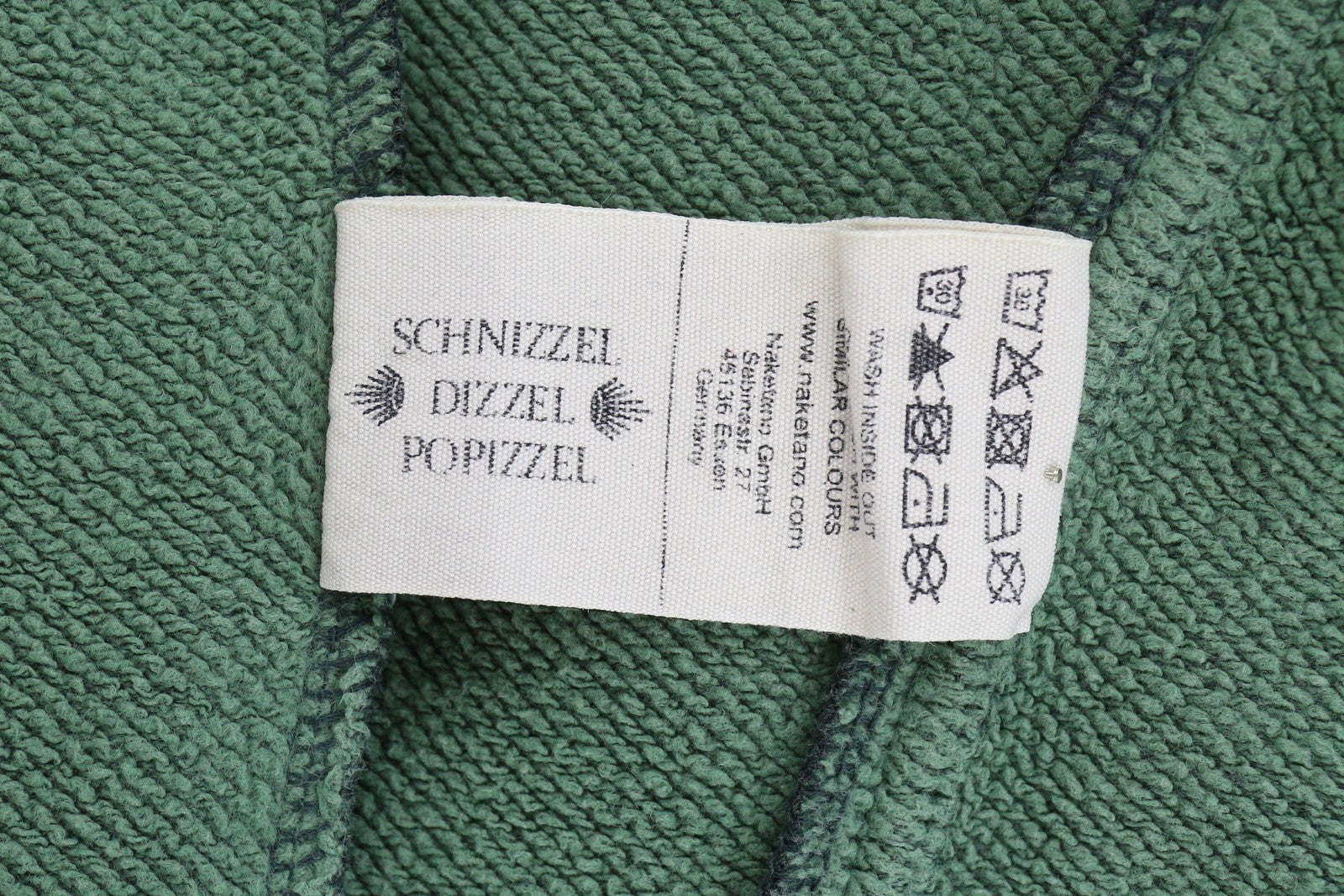NAKETANO Men Hoodie L Green Melange Long Sleeve Full Zip