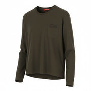 PRADA Men Sweatshirt XL Brown Patch Pocket Crew Neck Long Sleeve Pull On