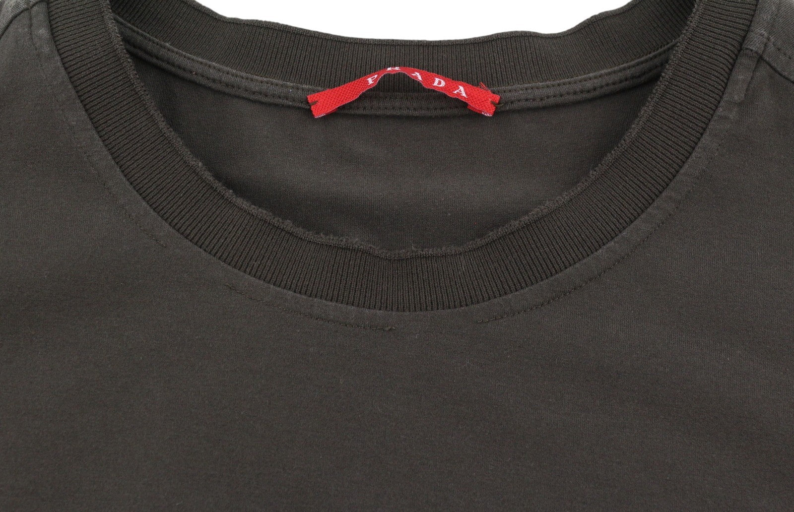 PRADA Men Sweatshirt XL Brown Patch Pocket Crew Neck Long Sleeve Pull On
