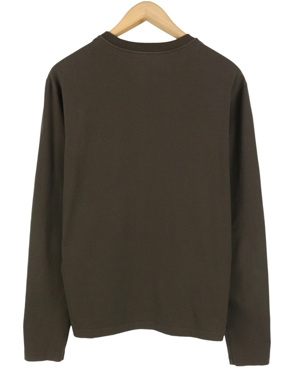 PRADA Men Sweatshirt XL Brown Patch Pocket Crew Neck Long Sleeve Pull On