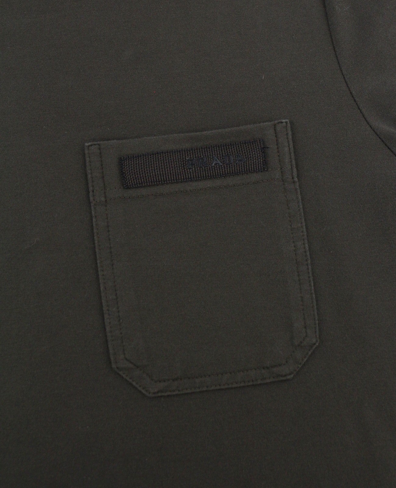 PRADA Men Sweatshirt XL Brown Patch Pocket Crew Neck Long Sleeve Pull On