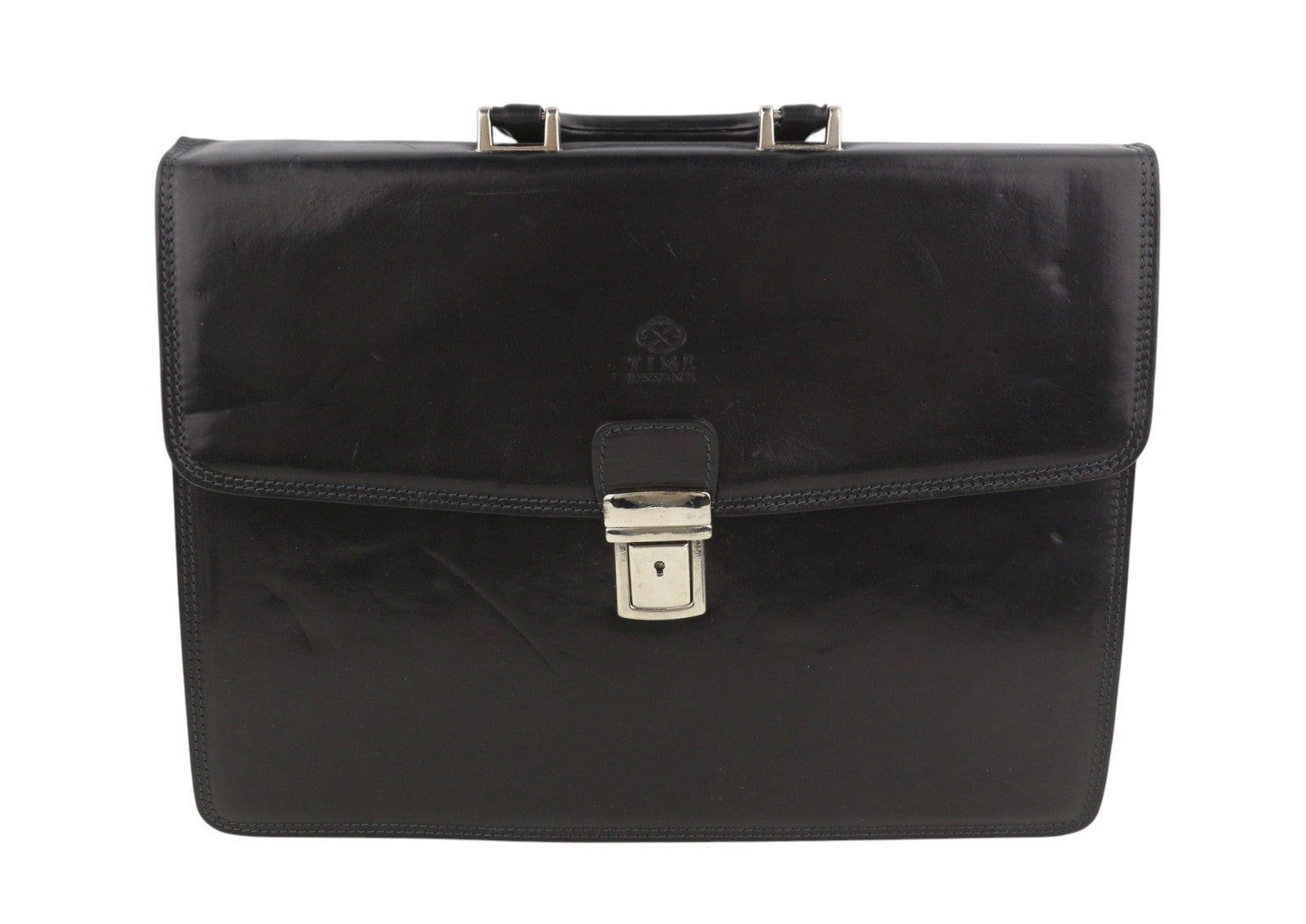 TIME RESISTANCE The Sound of the Mountain Men Bag Black Leather Briefcase RRP270