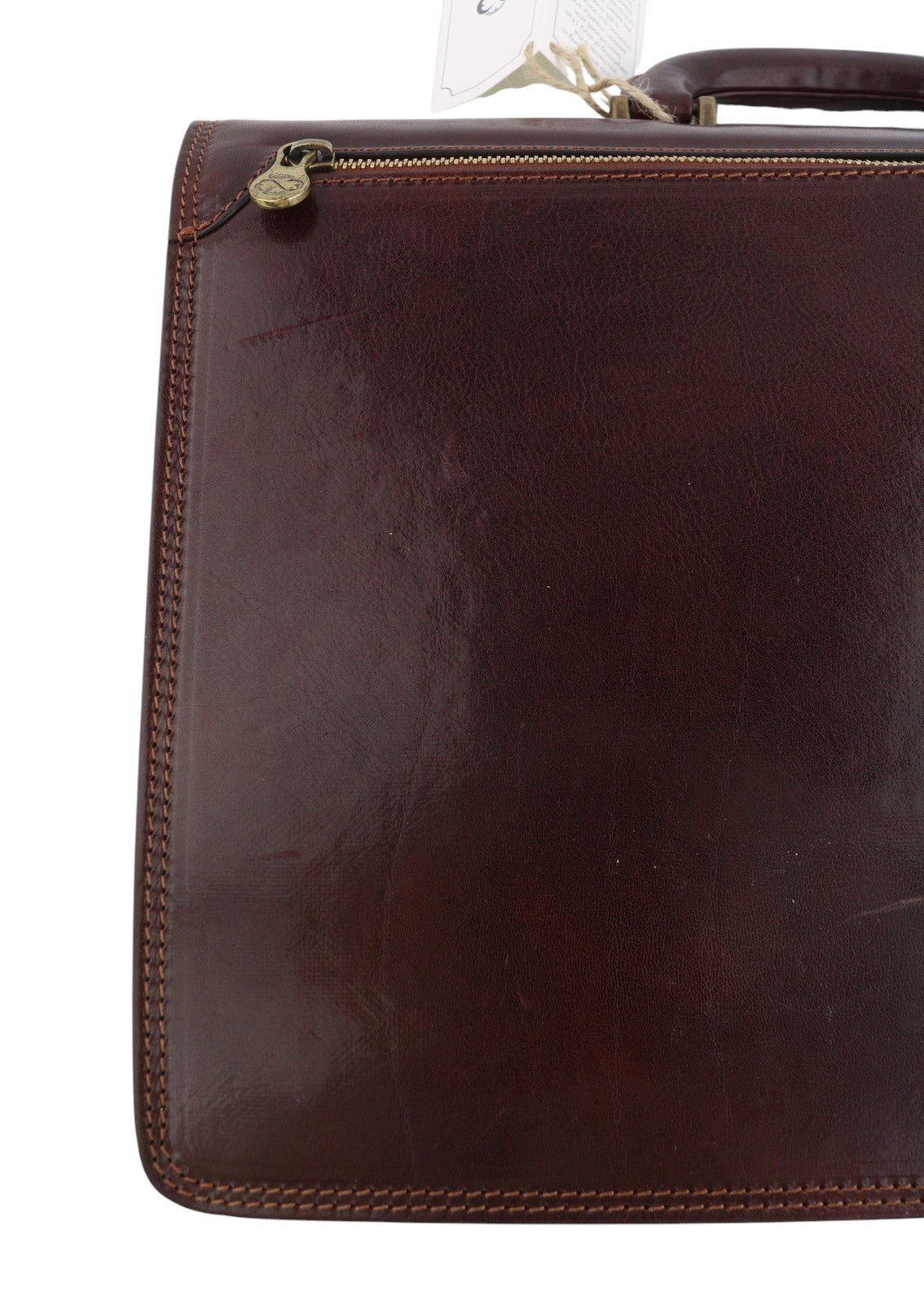 TIME RESISTANCE The Sound of the Mountain Men Bag Brown Leather Briefcase RRP270