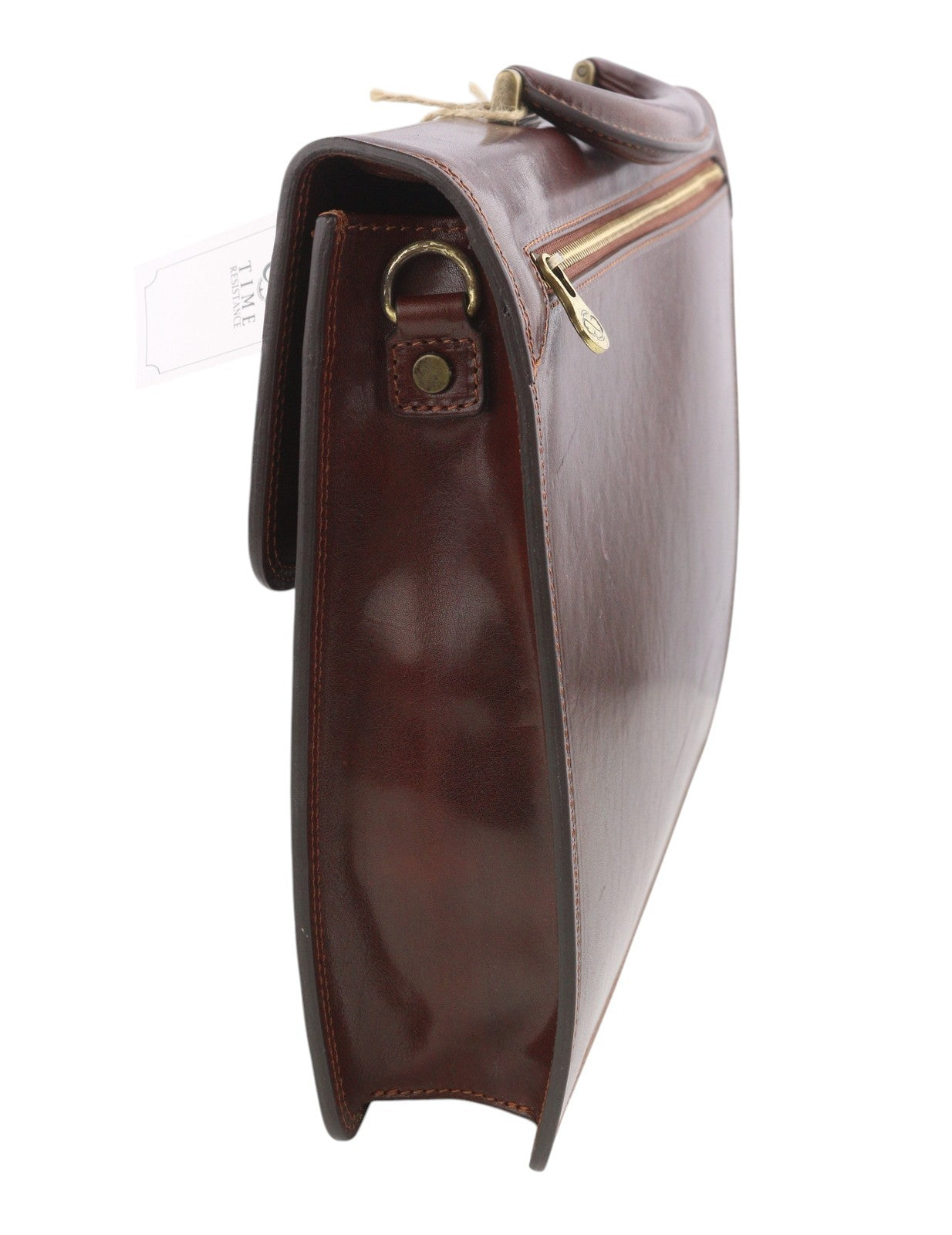 TIME RESISTANCE The Sound of the Mountain Men Bag Brown Leather Briefcase RRP270