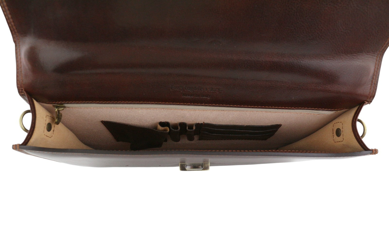 TIME RESISTANCE The Sound of the Mountain Men Bag Brown Leather Briefcase RRP270