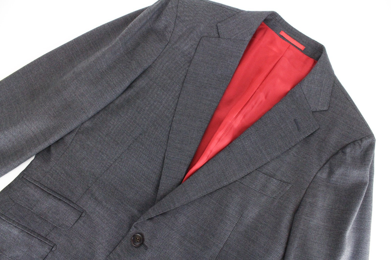 SUITSUPPLY Sienna Men Blazer UK40L Grey Birdseye Check Melange Formal Pure Wool