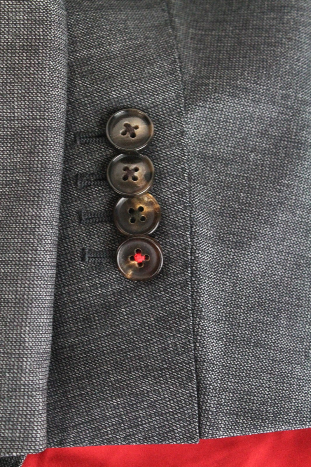 SUITSUPPLY Sienna Men Blazer UK40L Grey Birdseye Check Melange Formal Pure Wool