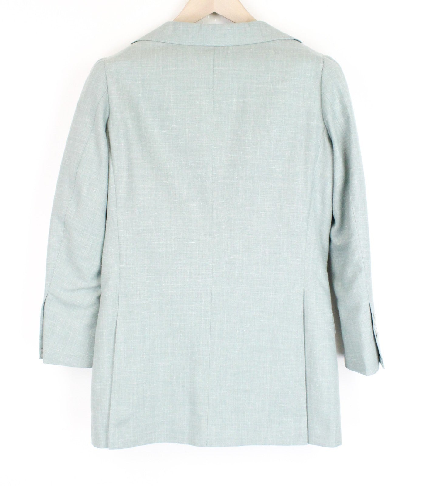 SUITSUPPLY La Spalla Men Blazer UK32R Green Slim Melange Formal Wool Silk Linen