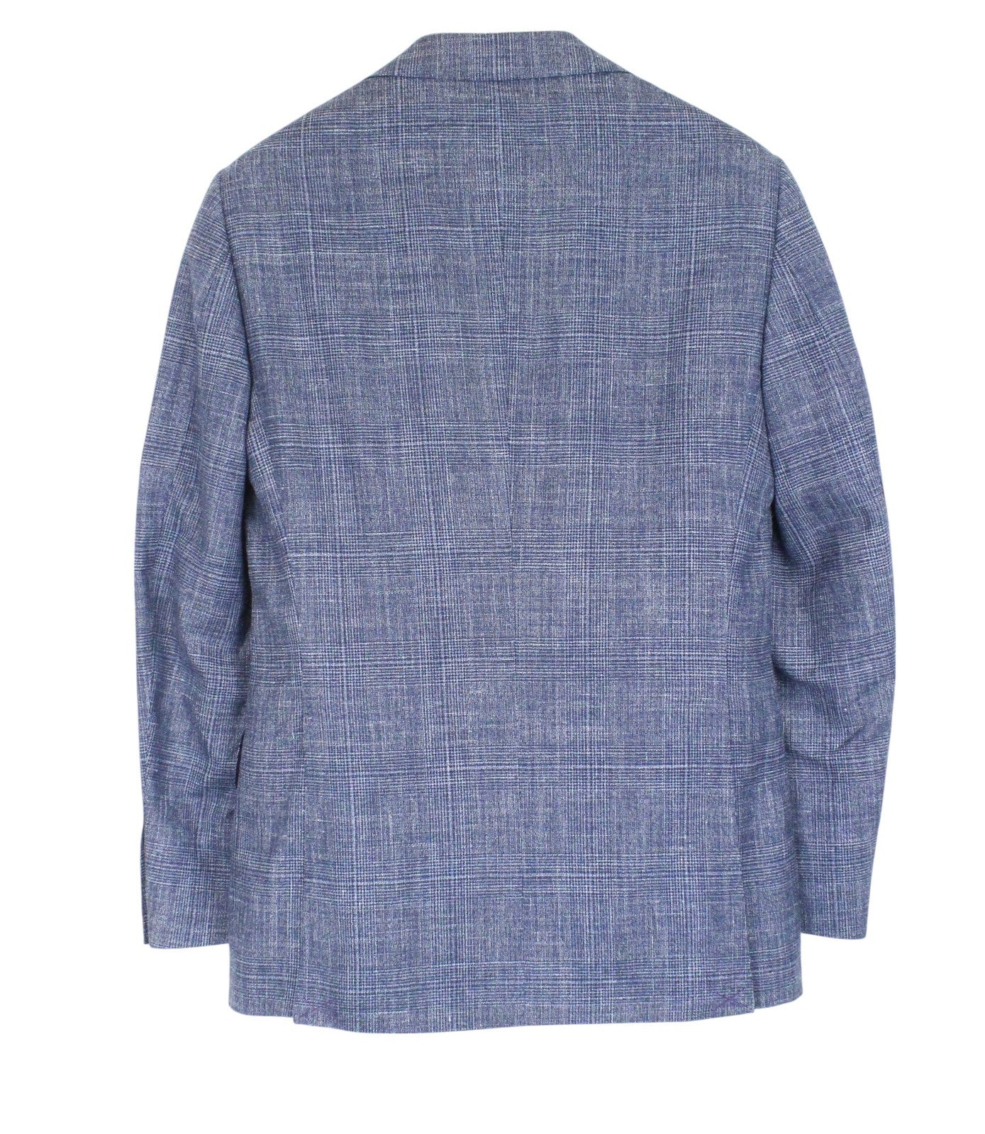 SUITSUPPLY Lazio Men Suit UK36R Blue Slim Glen Check 2-Piece Wool Silk Linen