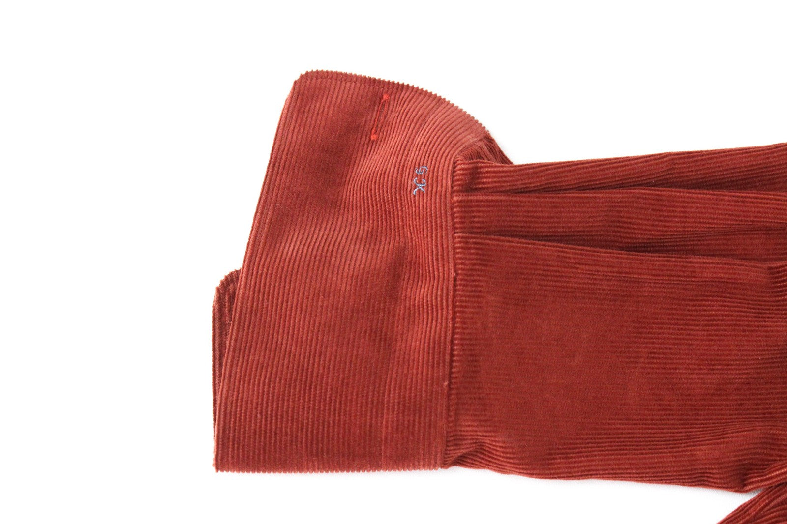 SUITSUPPLY Men Shirt 2XS Red Slim Velvet Corduroy Cotton Classic Button Up