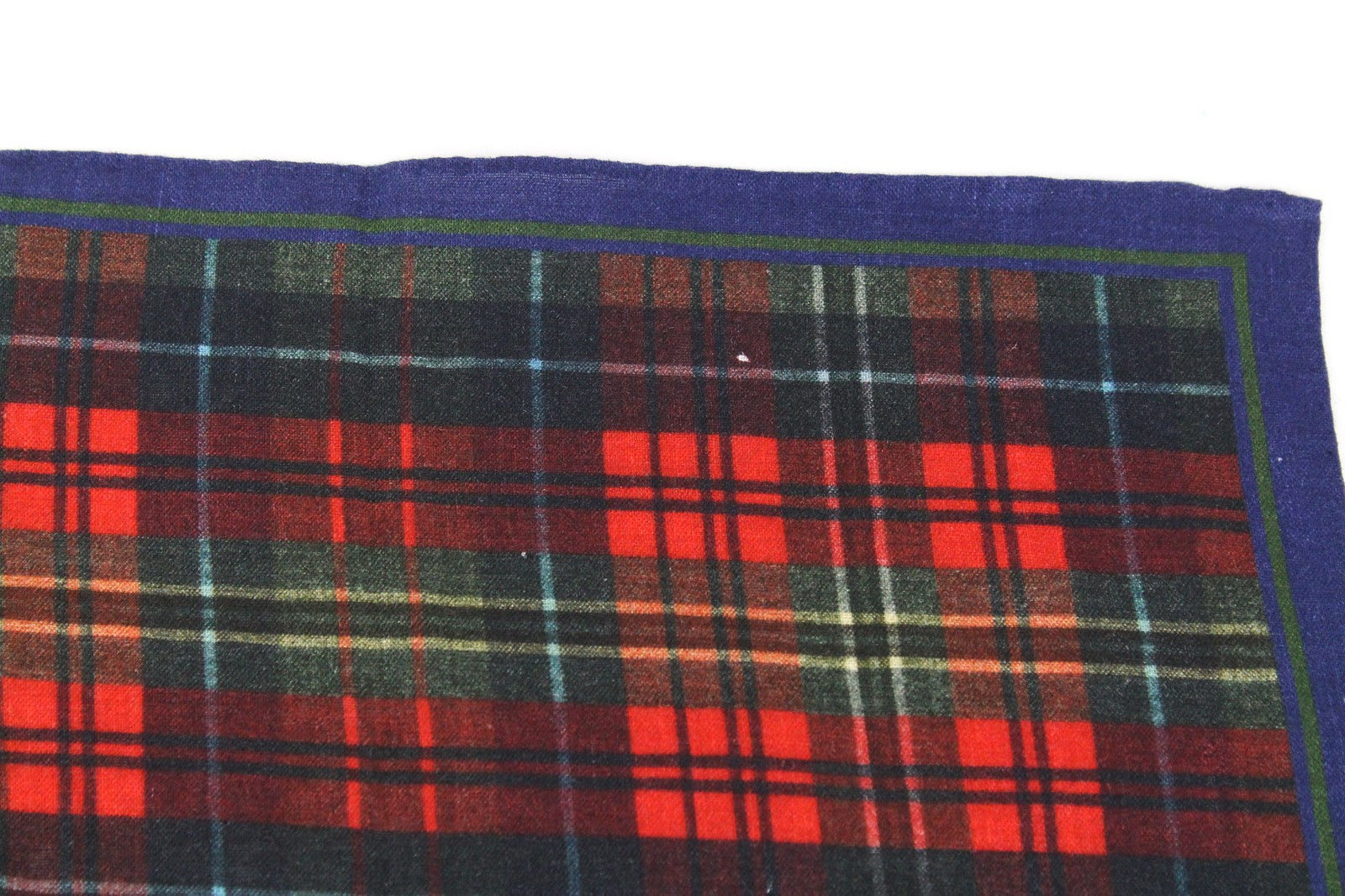 SUITSUPPLY Men Pocket Square 32 x 32 cm Red Tartan Checked Melange Linen Formal