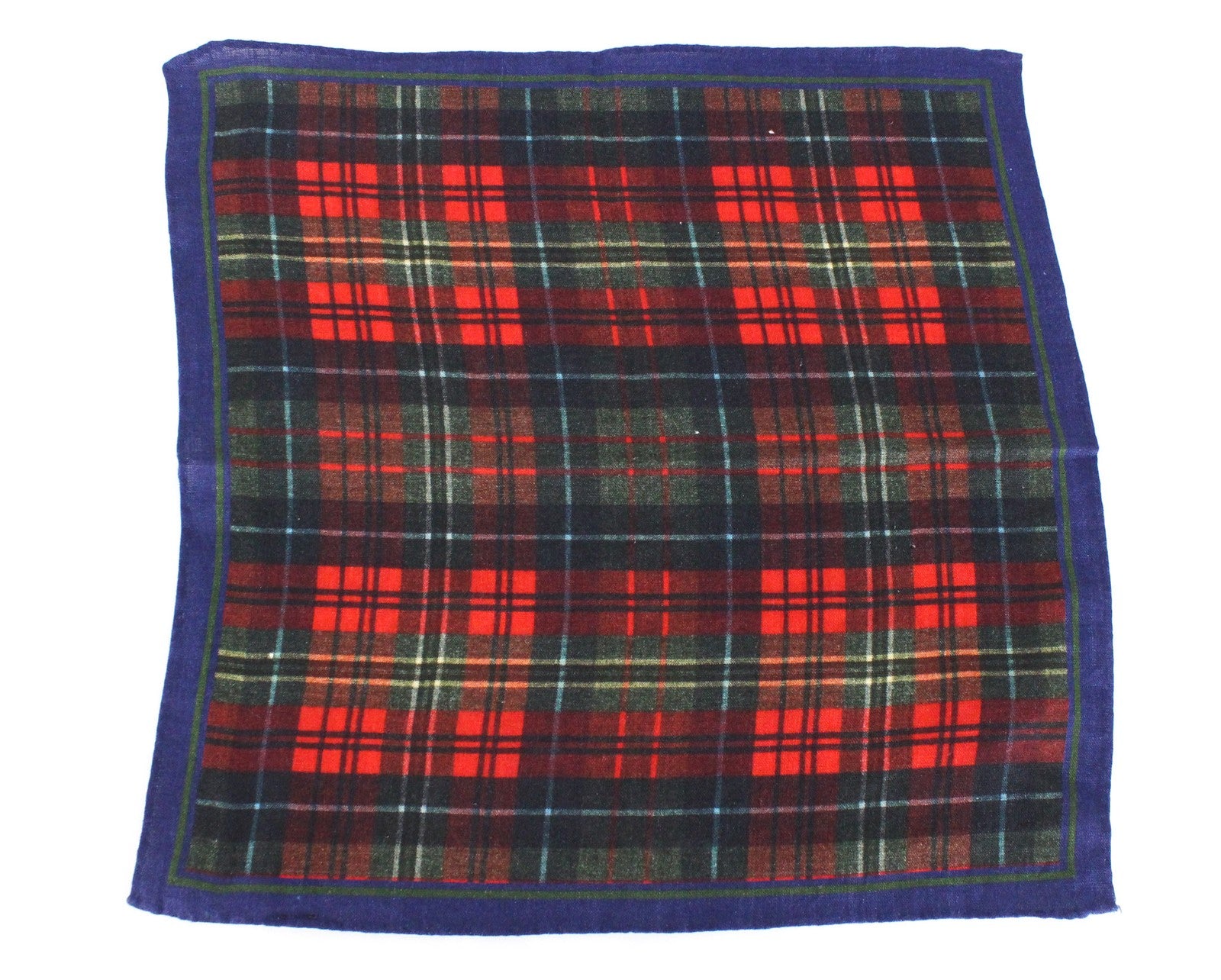 SUITSUPPLY Men Pocket Square 32 x 32 cm Red Tartan Checked Melange Linen Formal
