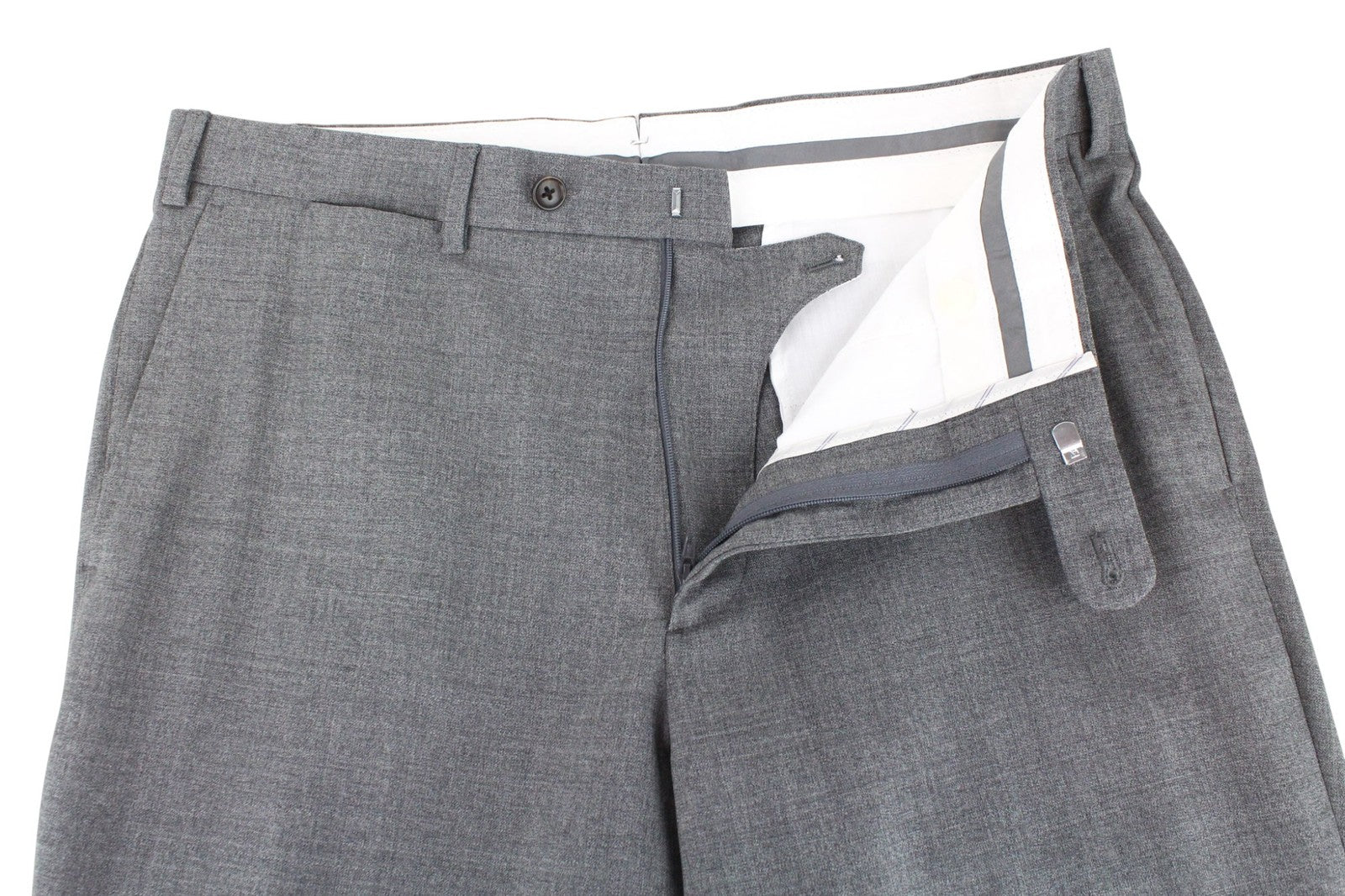 SUITSUPPLY Lazio Men Suit UK40L Grey 2-Piece Slim Melange Pure Wool Tropical