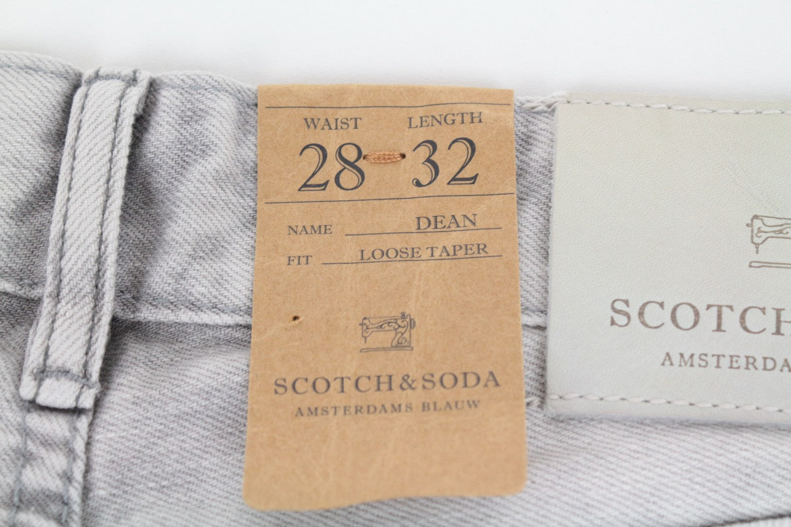 SCOTCH & SODA Dean Men Jeans W28/L32 Grey Loose Taper Fit Non-Stretch Buttoned