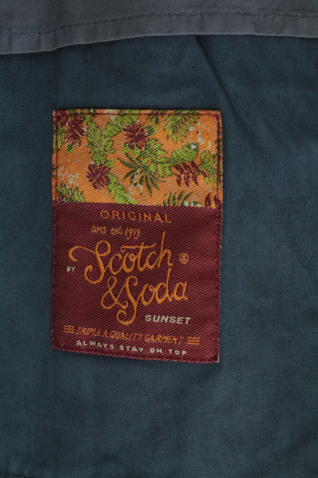 SCOTCH & SODA Men Jacket M Two-Tone Blue Camo Melange Pure Cotton RRP169