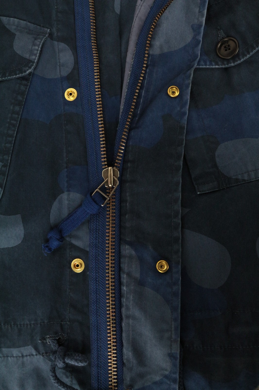 SCOTCH & SODA Men Jacket M Two-Tone Blue Camo Melange Pure Cotton RRP169