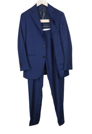 SUITSUPPLY La Spalla Men Suit UK34R Slim 2-Piece Blue Pure Wool Formal Perennial