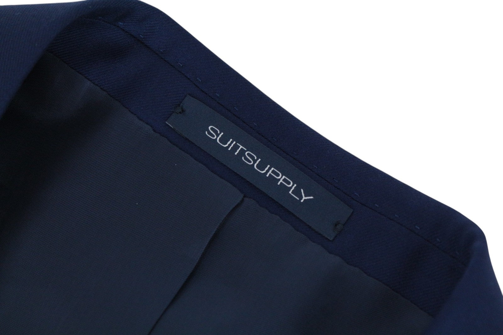 SUITSUPPLY La Spalla Men Suit UK34R Slim 2-Piece Blue Pure Wool Formal Perennial