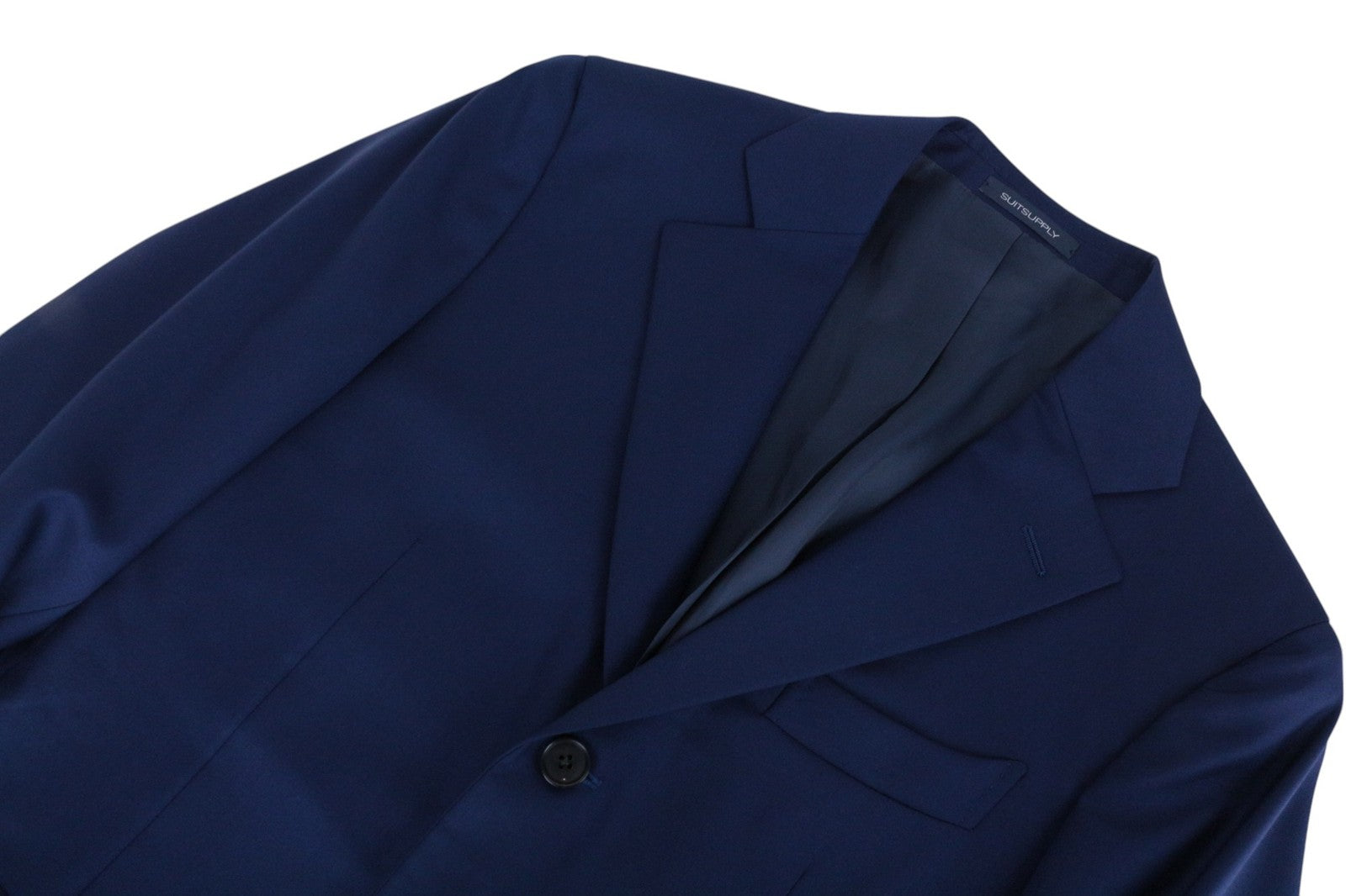 SUITSUPPLY La Spalla Men Suit UK34R Slim 2-Piece Blue Pure Wool Formal Perennial