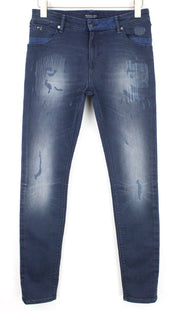 SCOTCH & SODA Kyle Men Jeans 16Y Dark Blue Distressed Zip-Fly Kids Boys Stretch