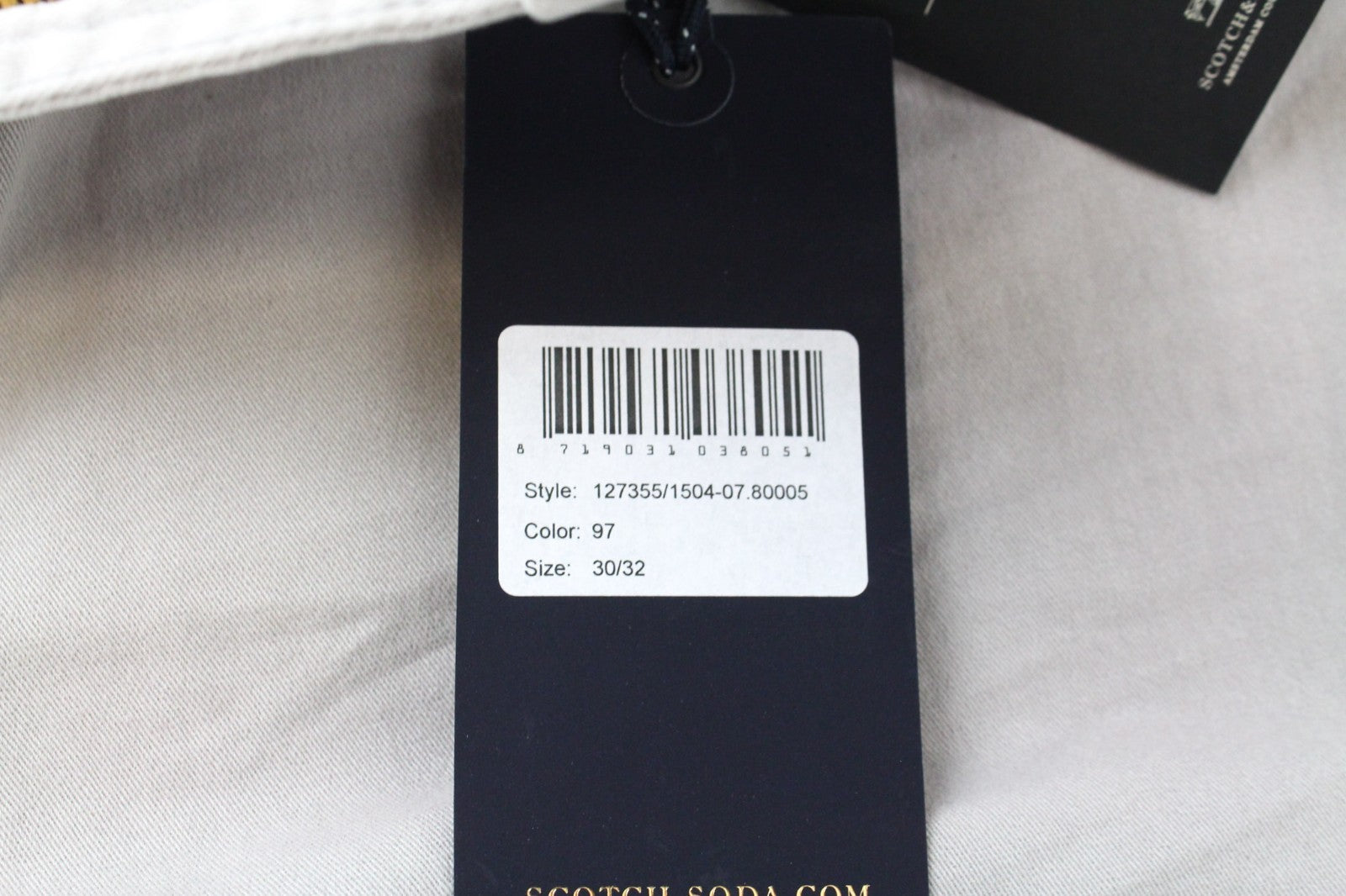 SCOTCH & SODA Dylan Men Trousers W30/L32 Super Slim Beige Chino Classic Stretch