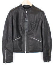 REPLAY Women Jacket L Leather Black Pure Lambskin Zip Up Classic Lined RRP€399