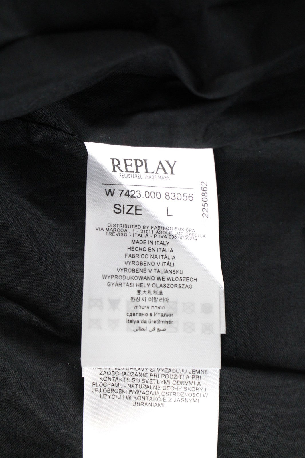 REPLAY Women Jacket L Leather Black Pure Lambskin Zip Up Classic Lined RRP€399