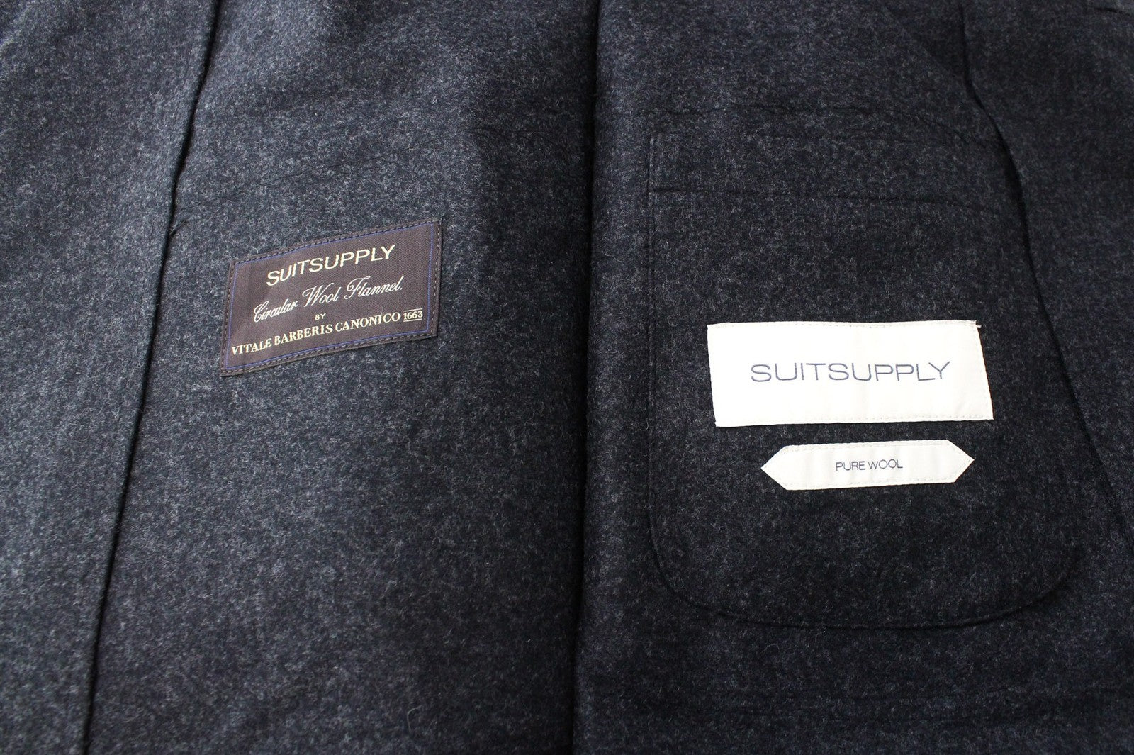SUITSUPPLY Greenwich Men Suit UK36R Circular Wool Flannel Grey 2Pcs Melange Slim