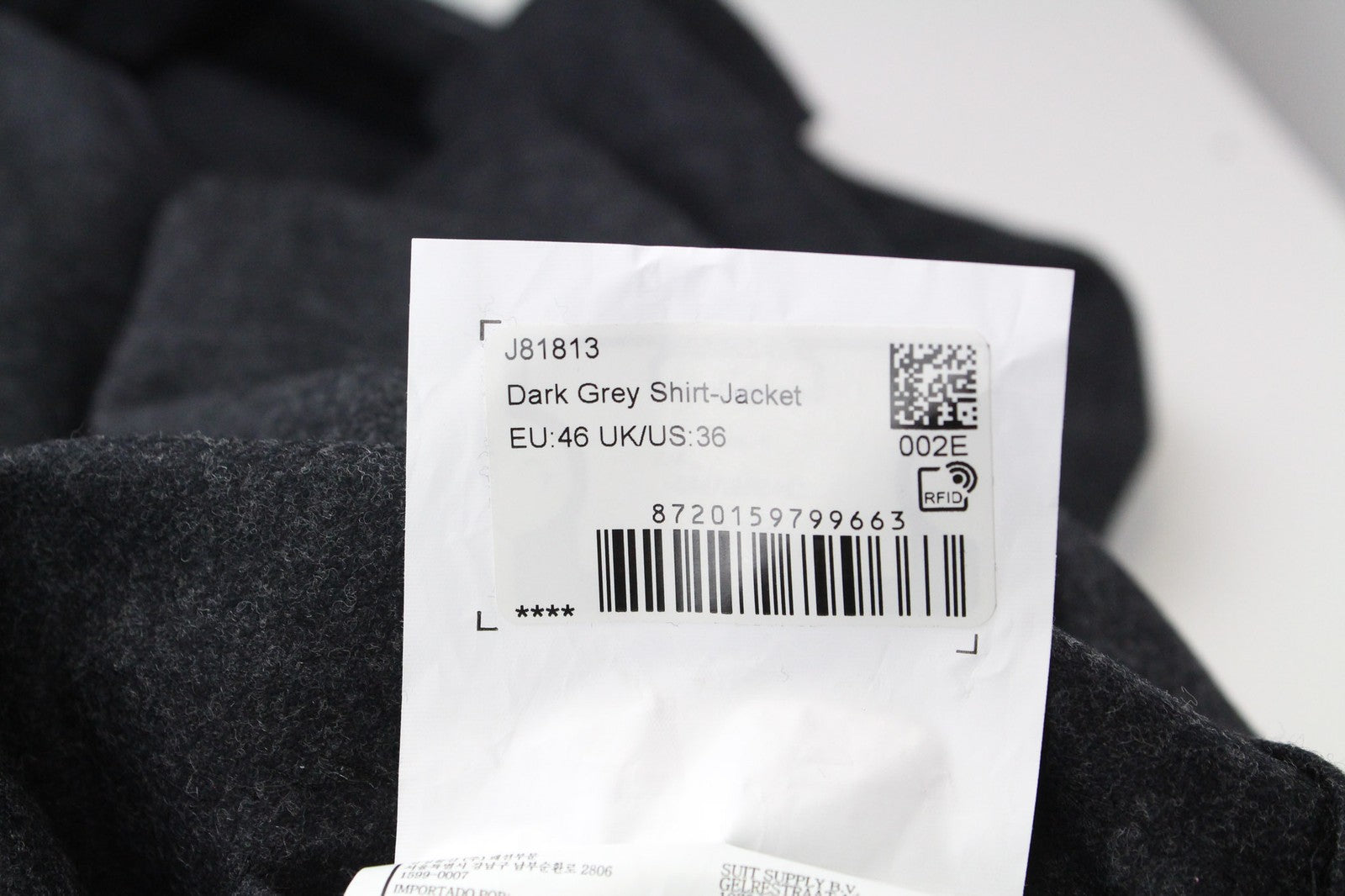 SUITSUPPLY Greenwich Men Suit UK36R Circular Wool Flannel Grey 2Pcs Melange Slim