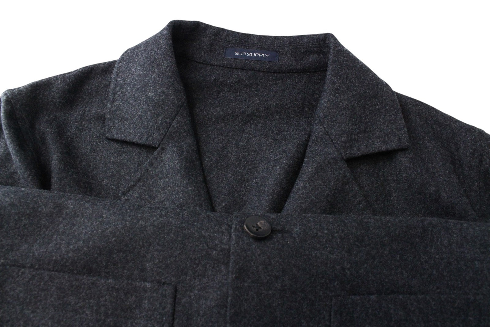 SUITSUPPLY Greenwich Men Suit UK36R Circular Wool Flannel Grey 2Pcs Melange Slim