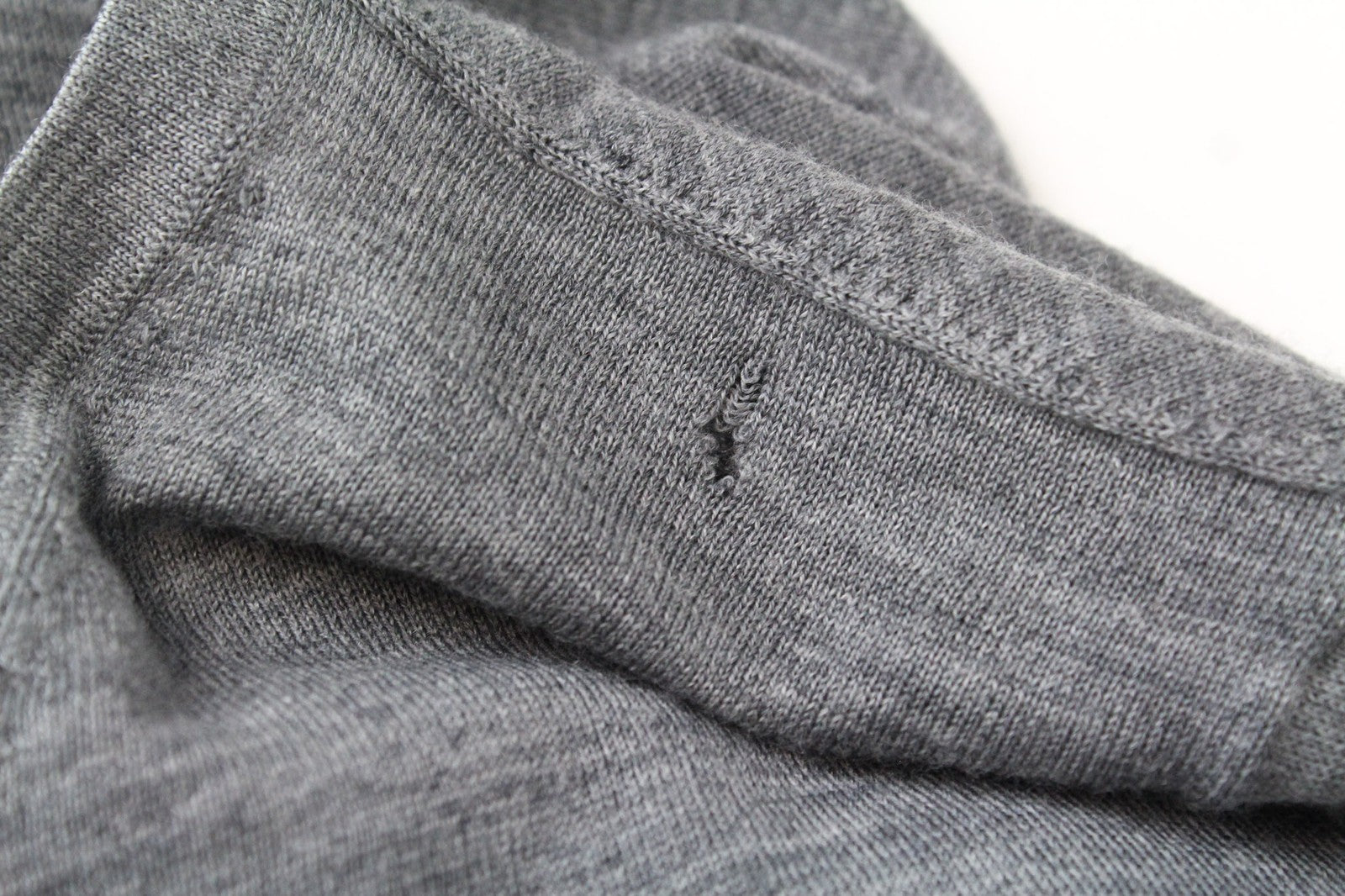 SUITSUPPLY Men Jumper M Grey Melange V-Neck Sweater Knit Pure Merino Wool Slim