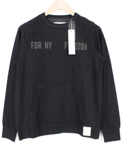 REPLAY Men Sweatshirt S Black Melange Cotton Blend Stretch Crew Neck Classic