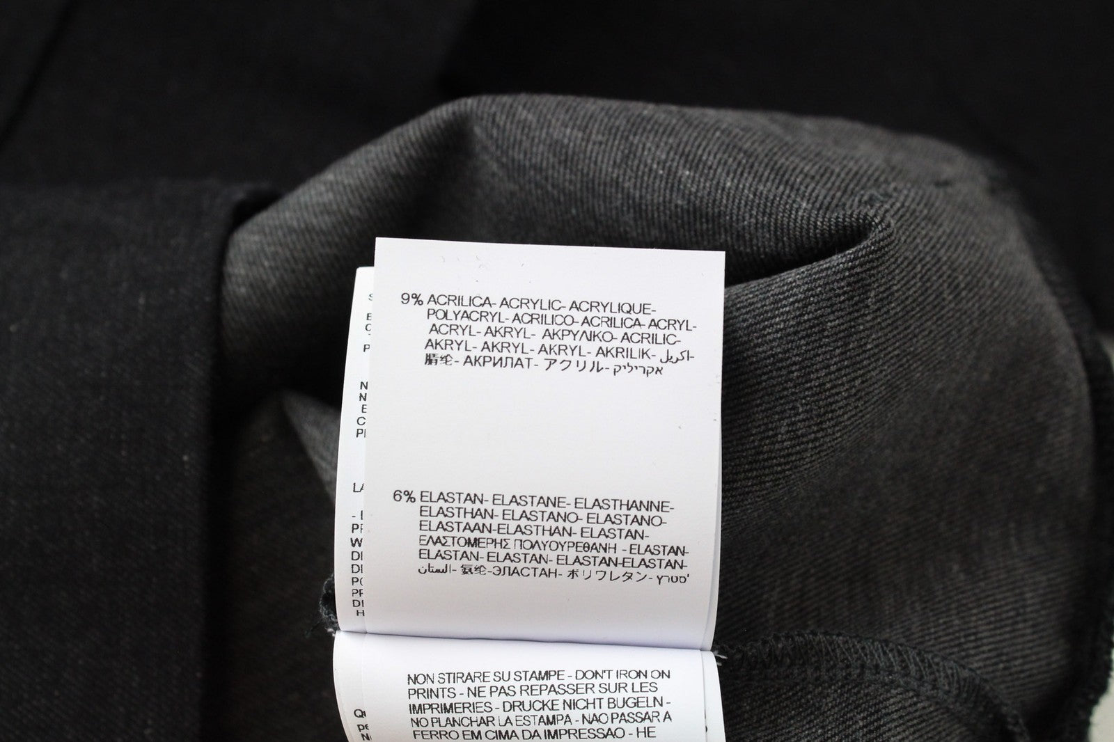 REPLAY Men Sweatshirt S Black Melange Cotton Blend Stretch Crew Neck Classic