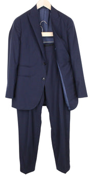 SUITSUPPLY La Spalla Men Suit UK38R Slim 2-Piece Blue Pure Wool S120 Formal