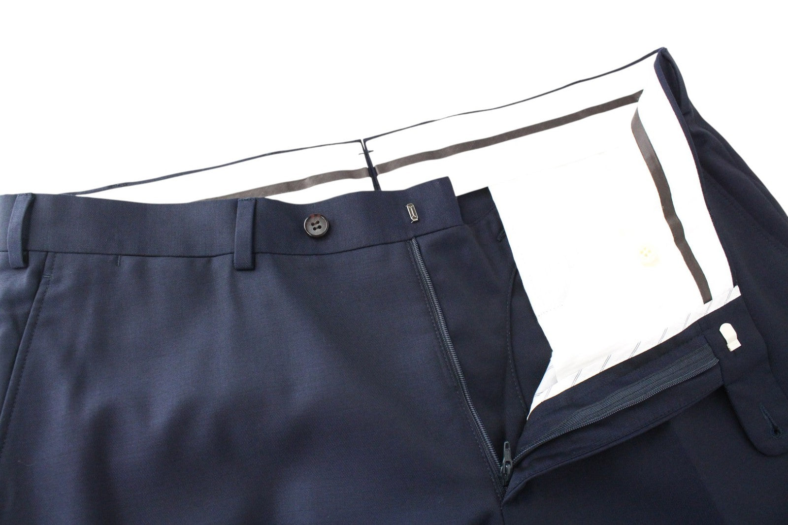SUITSUPPLY Napoli Men Suit UK44R 2-Piece Melange Navy Pure Wool S110 Formal