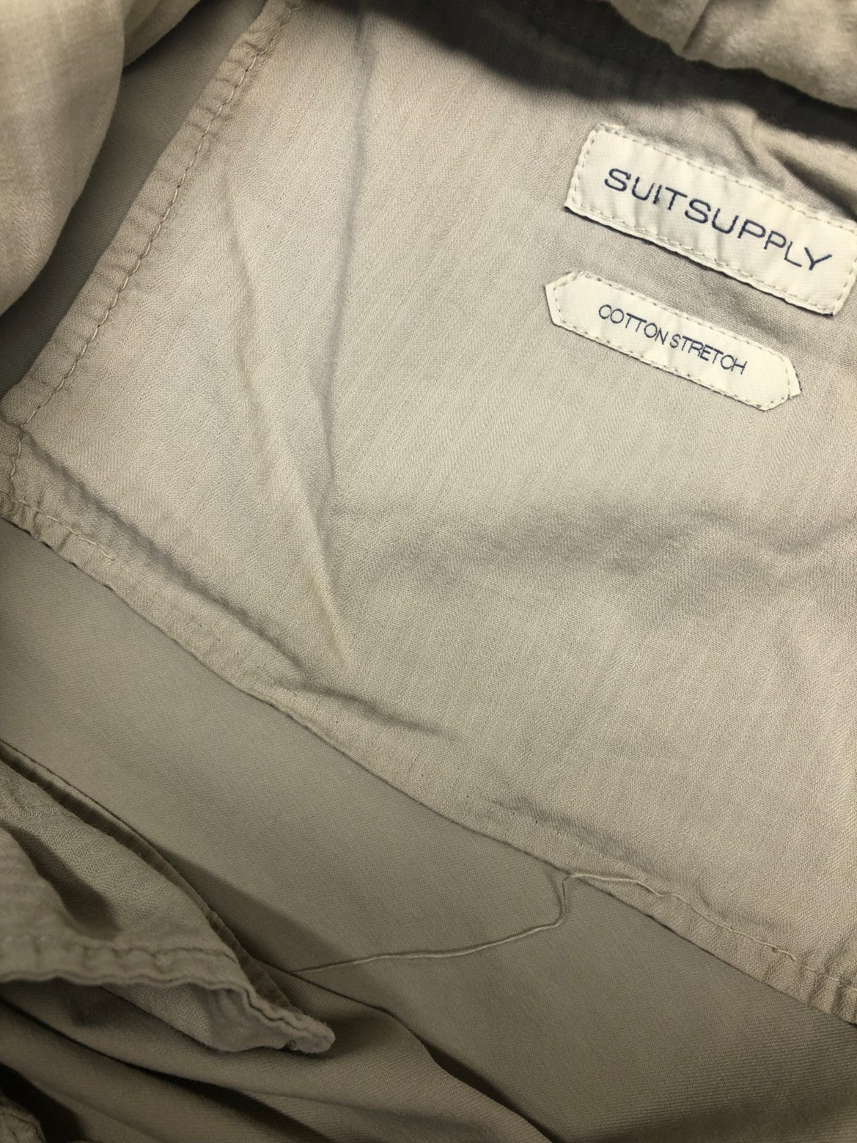 SUITSUPPLY Men Trousers ~W40/L29 Slim Beige Cotton Stretch Chino Classic
