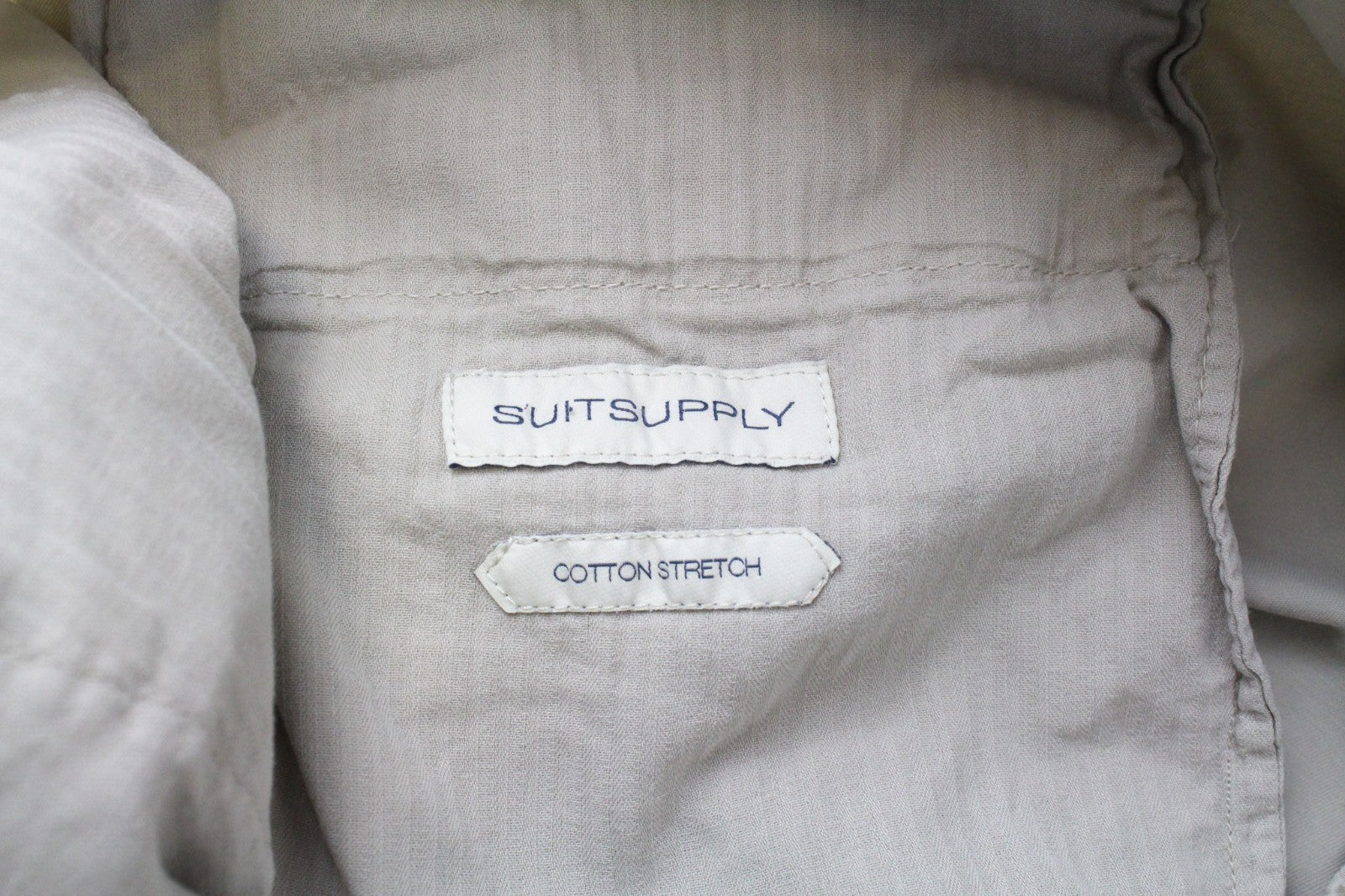 SUITSUPPLY Men Trousers ~W40/L29 Slim Beige Cotton Stretch Chino Classic