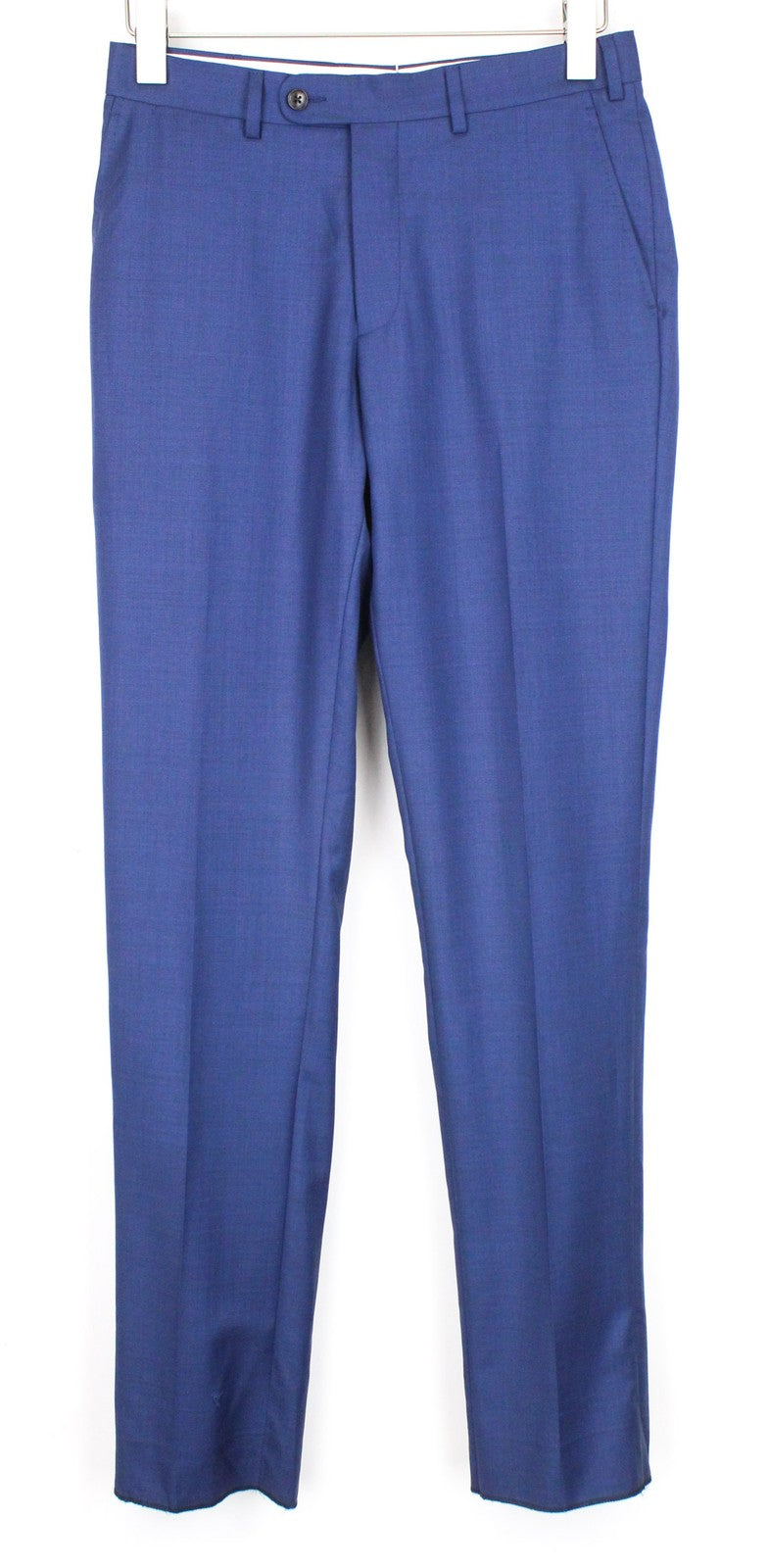 SUITSUPPLY Brescia Men Trousers UK28R Slim Melange Blue Wool Formal Flat-Front