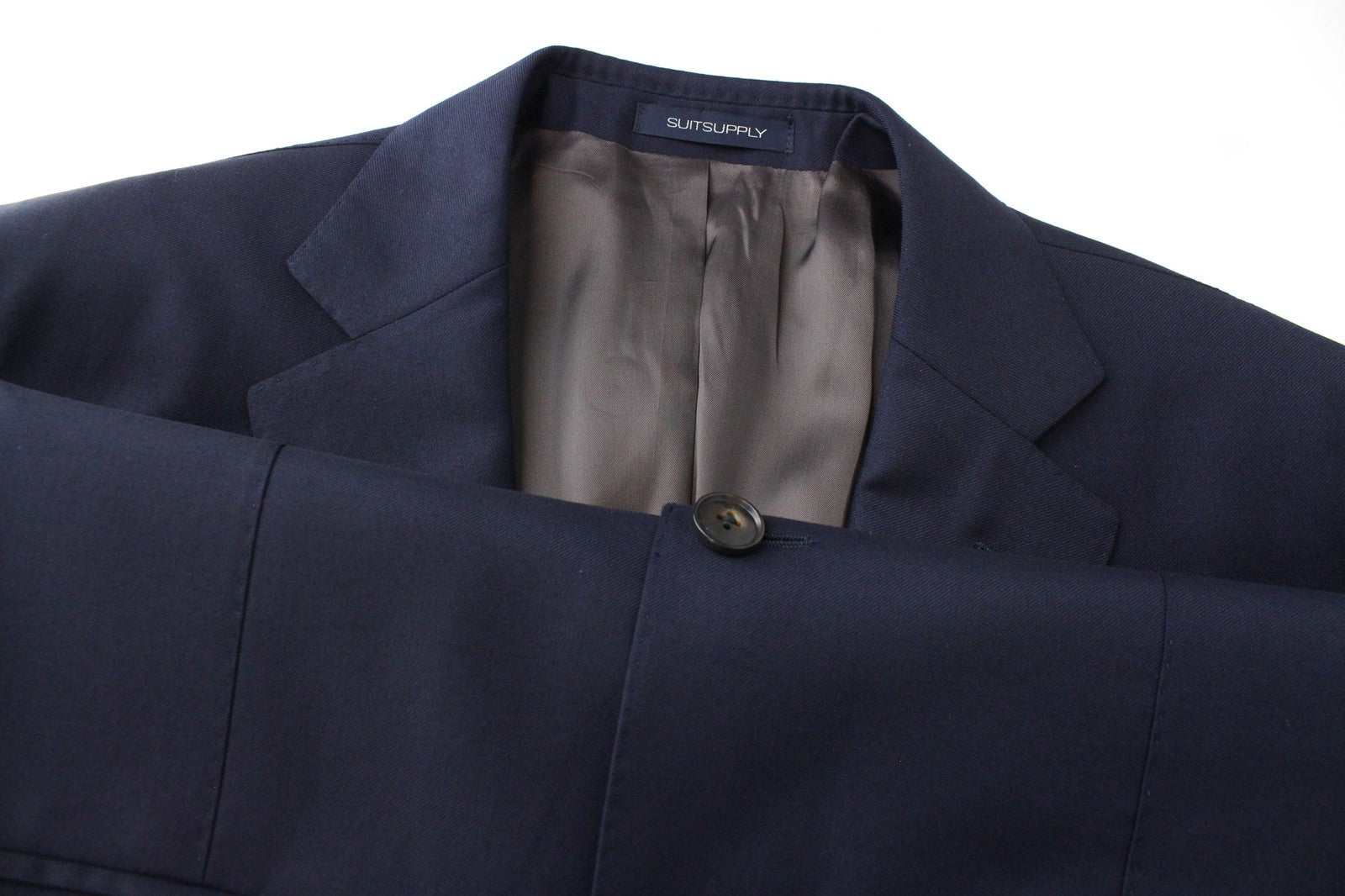 SUITSUPPLY Napoli Men Blazer UK38R Navy Pure Wool Formal Notch Lined Double Vent