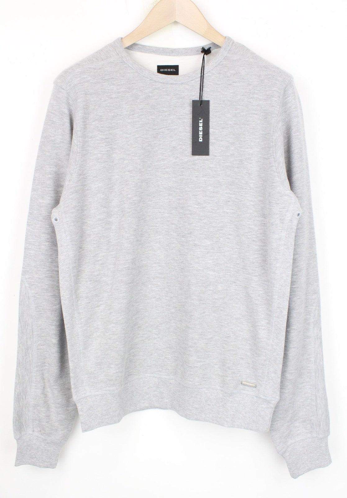 DIESEL S-Willard 0TAMH Men Sweatshirt L Jersey Felpa Crew Neck Melange Grey