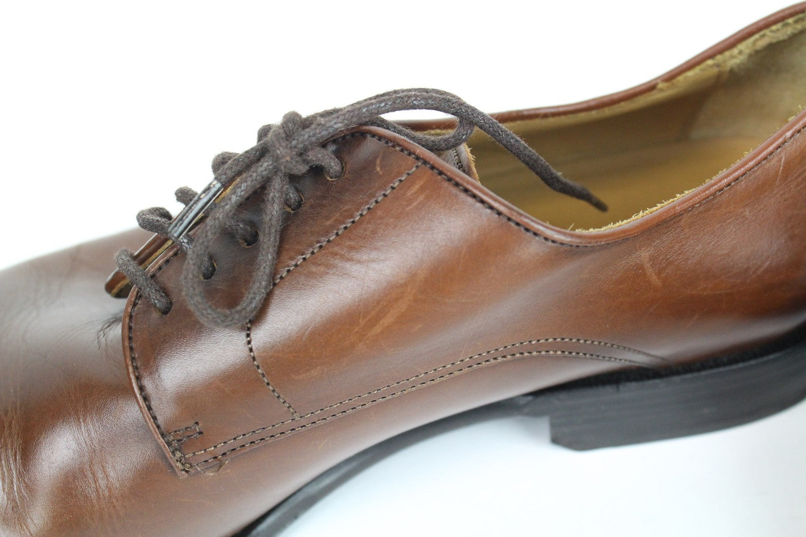 SUITSUPPLY Men Shoes EU40 Mid-Brown Lace Up Formal Calf Leather Derby Classic