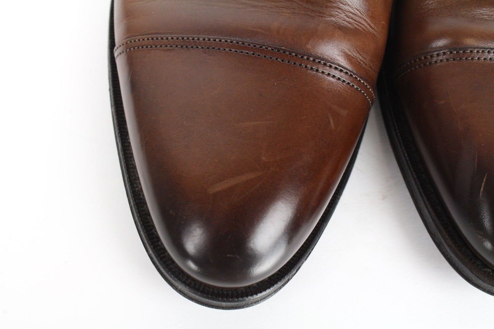 SUITSUPPLY Men Shoes EU40 Mid-Brown Lace Up Formal Calf Leather Derby Classic
