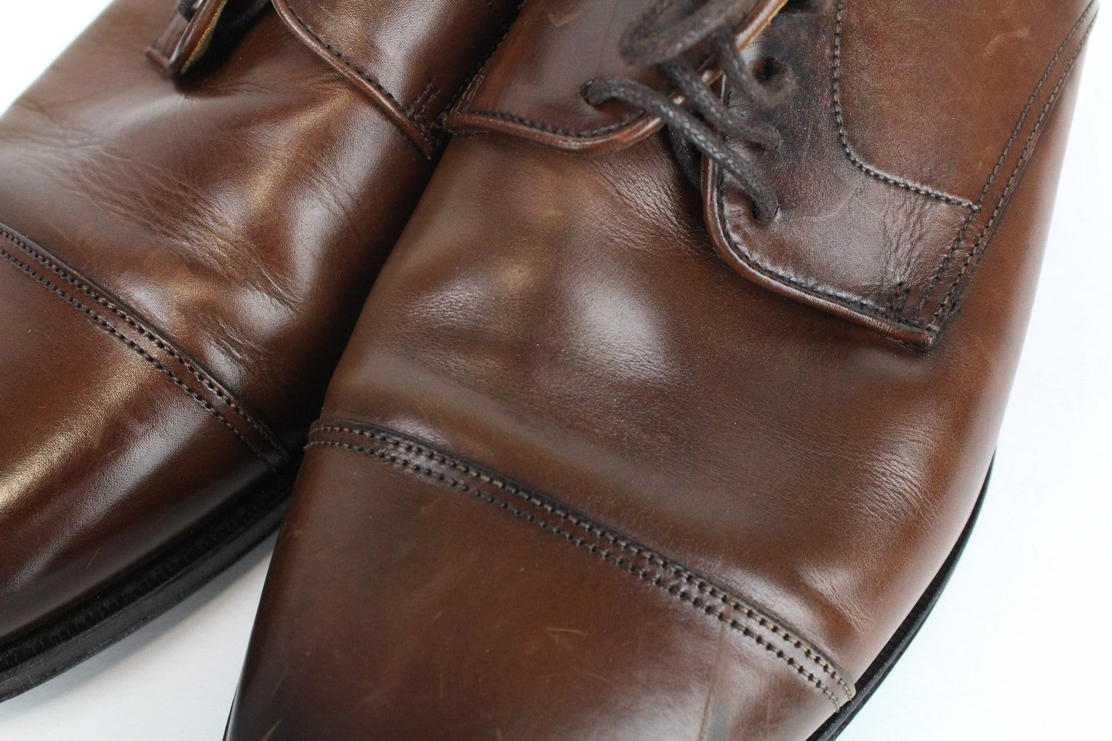 SUITSUPPLY Men Shoes EU40 Mid-Brown Lace Up Formal Calf Leather Derby Classic