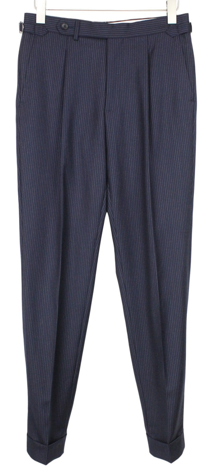 SUITSUPPLY Havana Jetted Men Suit UK36R Slim Wool Super 130's Navy Stripe 2Piece