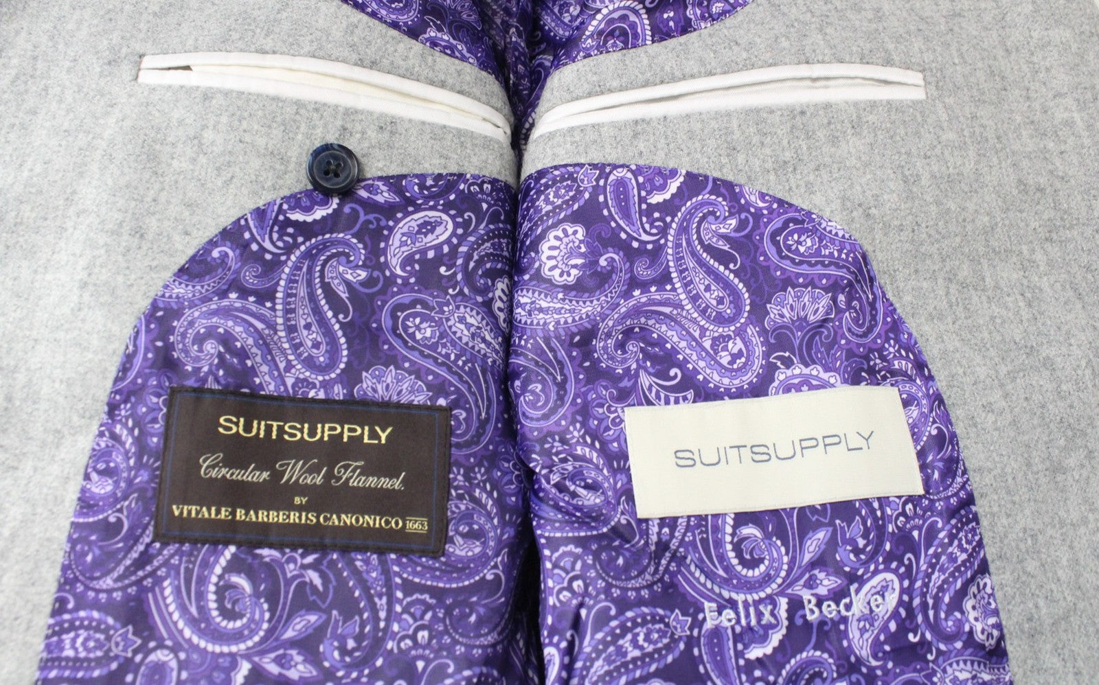 SUITSUPPLY La Spalla Men Suit UK38R Classic Single-Breasted Wool Grey 2 Piece