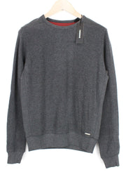 DIESEL S-Willard Men Sweatshirt S Grey Pure Cotton Pull On Long Sleeved Casual
