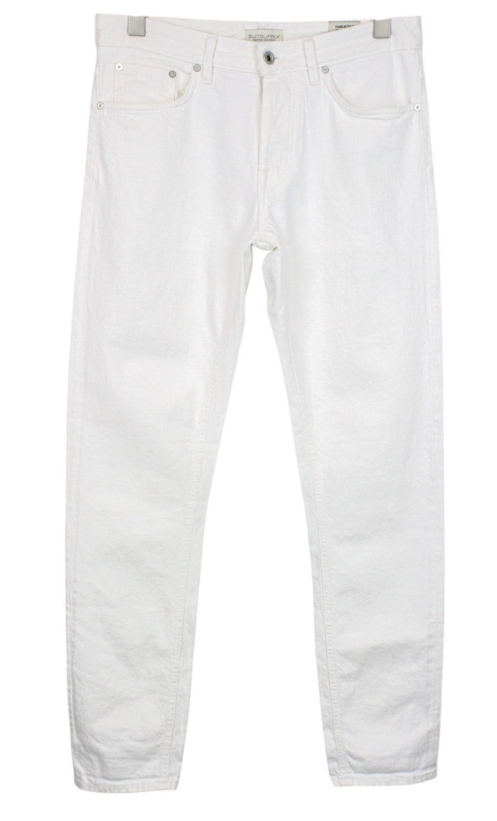 SUITSUPPLY Alain Men Jeans W31/L32 Selvedge White Cotton Stretch Denim Slim Fit