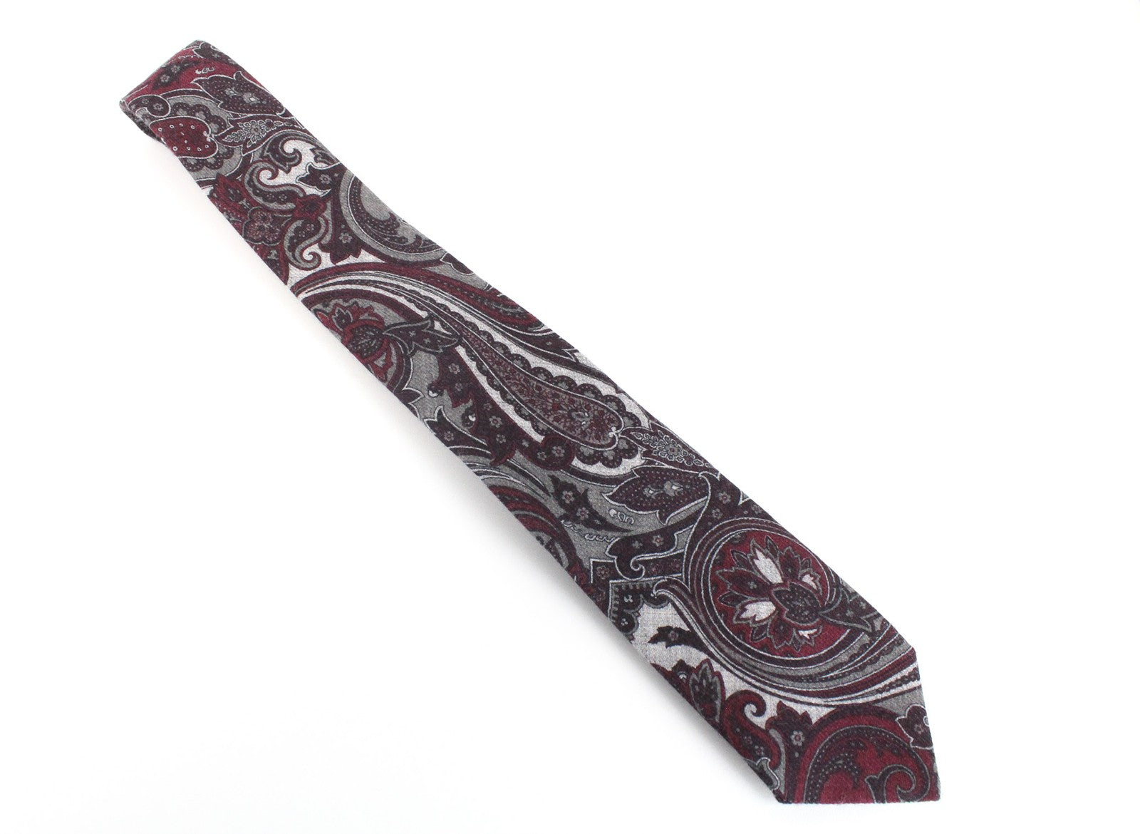 SUITSUPPLY Men Tie 150 x 8 cm Red Grey Patterned Pointed-End Pure Wool Formal