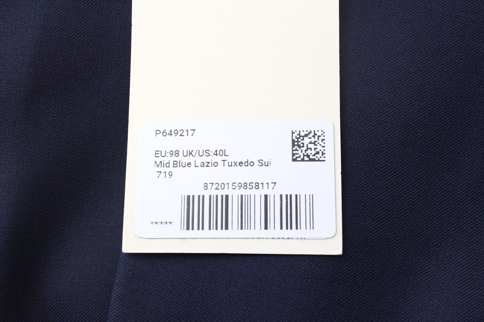 SUITSUPPLY Lazio Men Suit UK40L Blue Slim 3-Piece Tux Pure Wool S130 Formal
